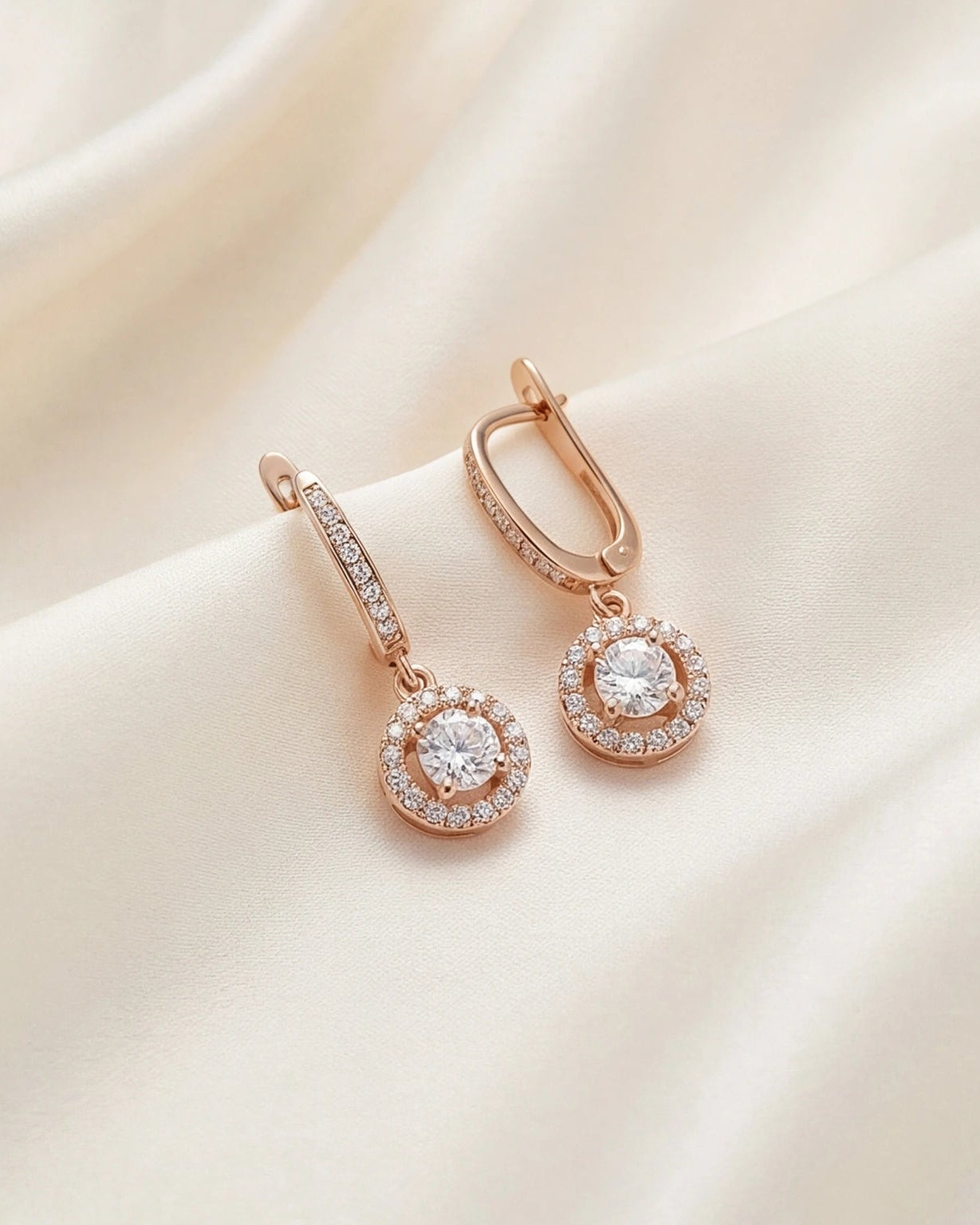 Halo Hoop Earrings for Women #color_rose gold