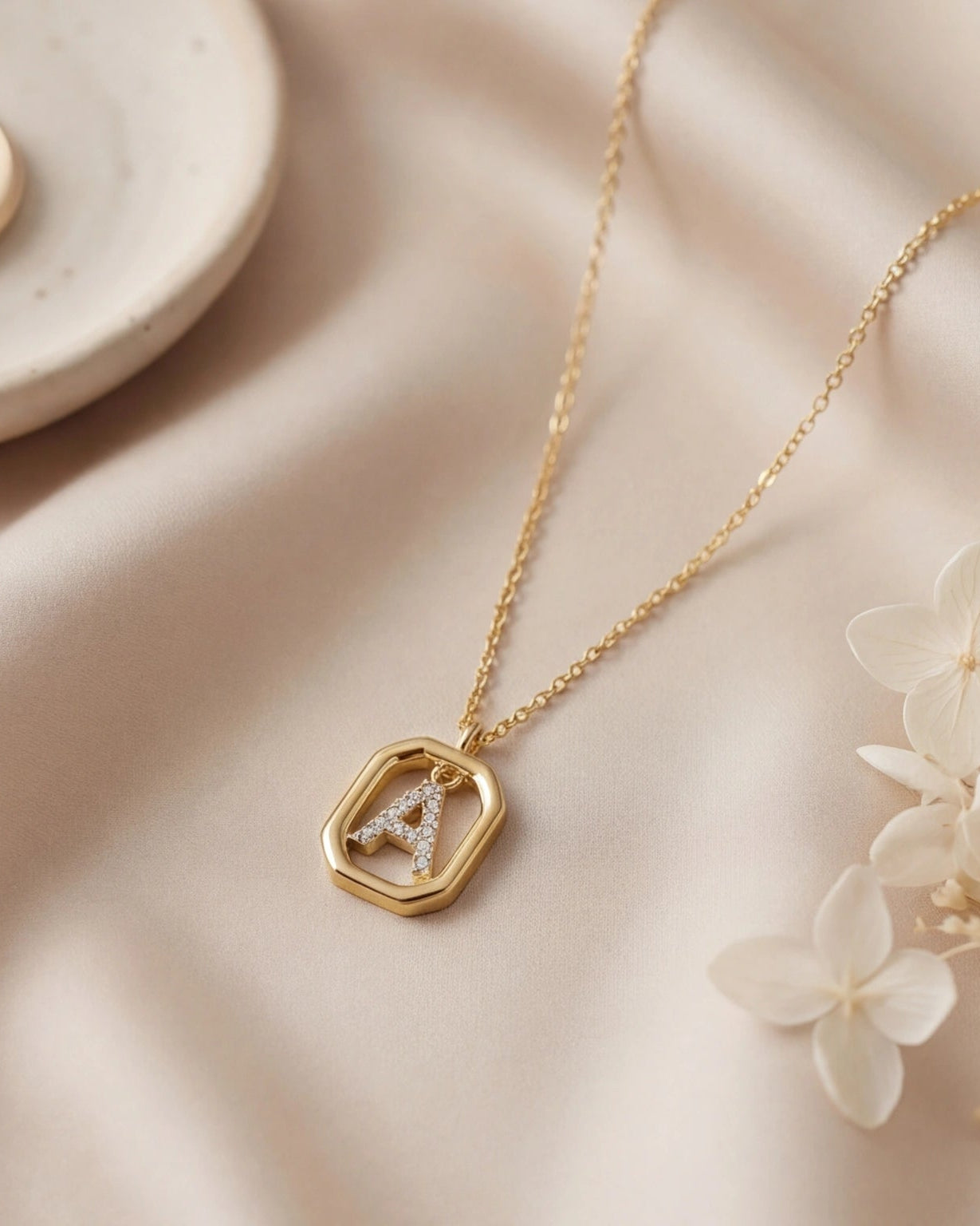 Letter Pendant Necklace for Women#color_gold