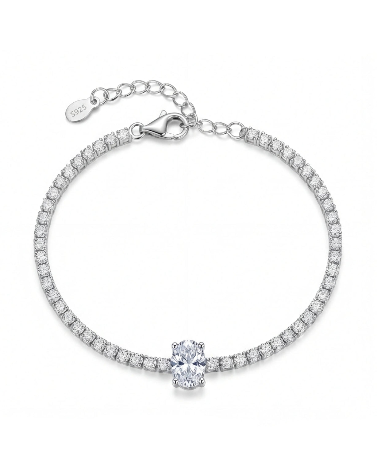 Classic CZ Tennis Bracelet for Women#color_silver