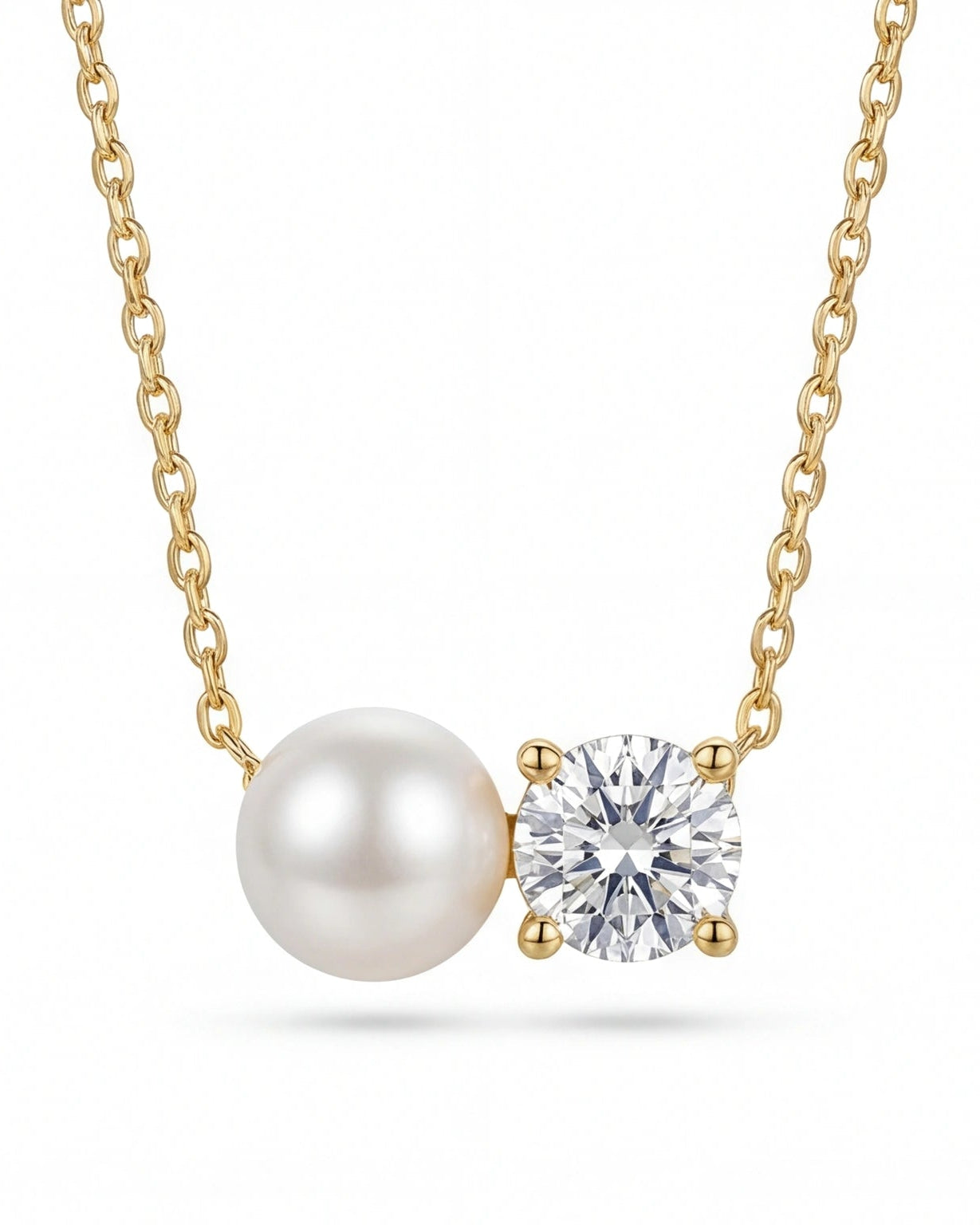 Double Pearl Chain Necklace for Women #color_gold