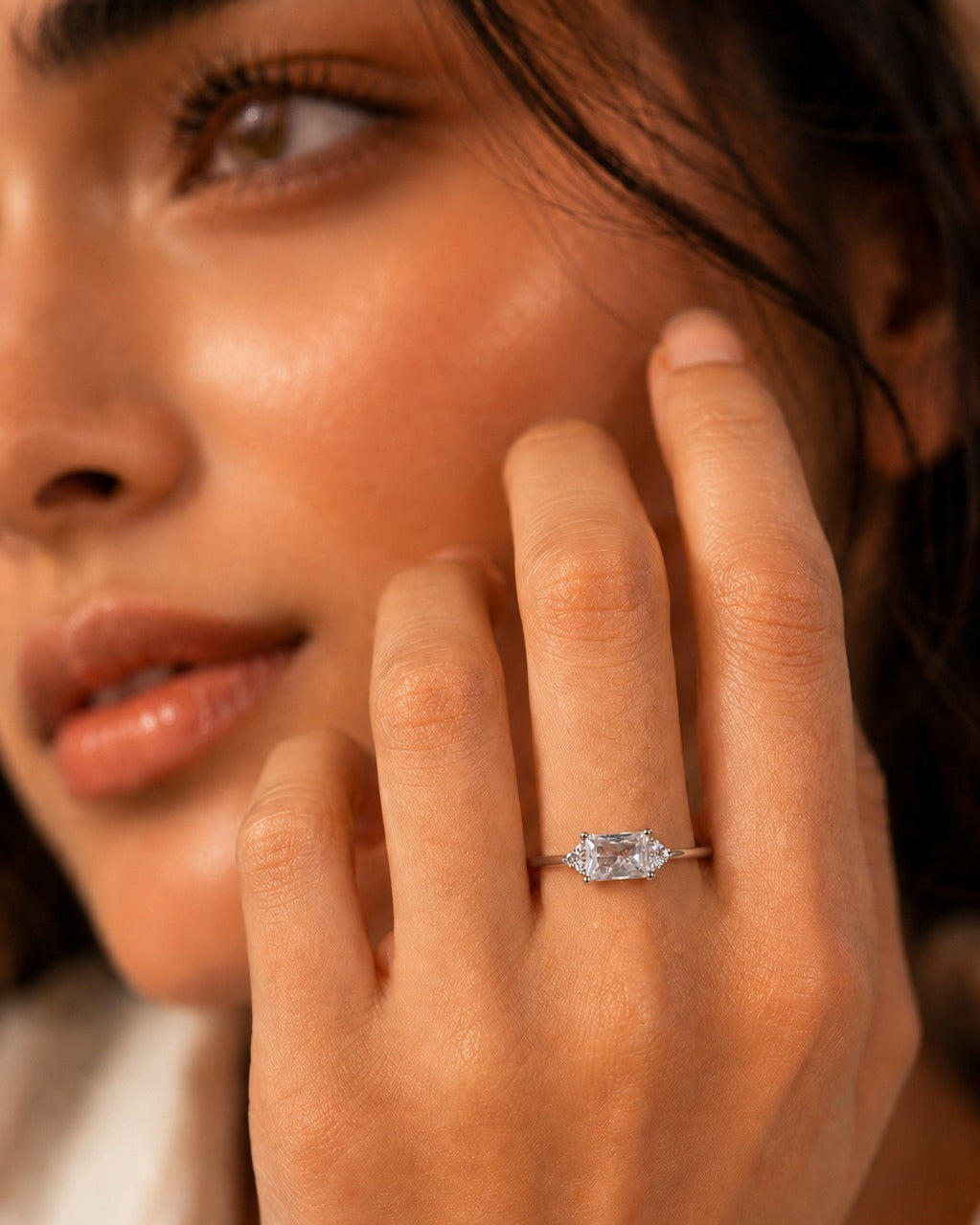 925 Silver Princess Cut Solitaire Ring #color_silver