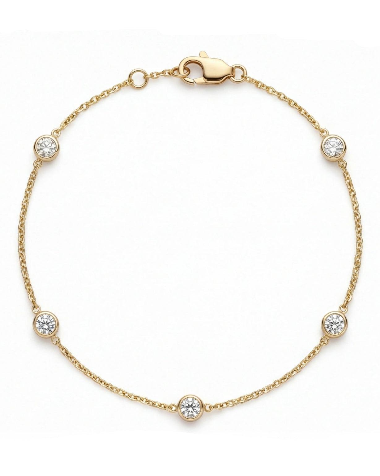 CZ Chain Bracelet for Women#color_gold