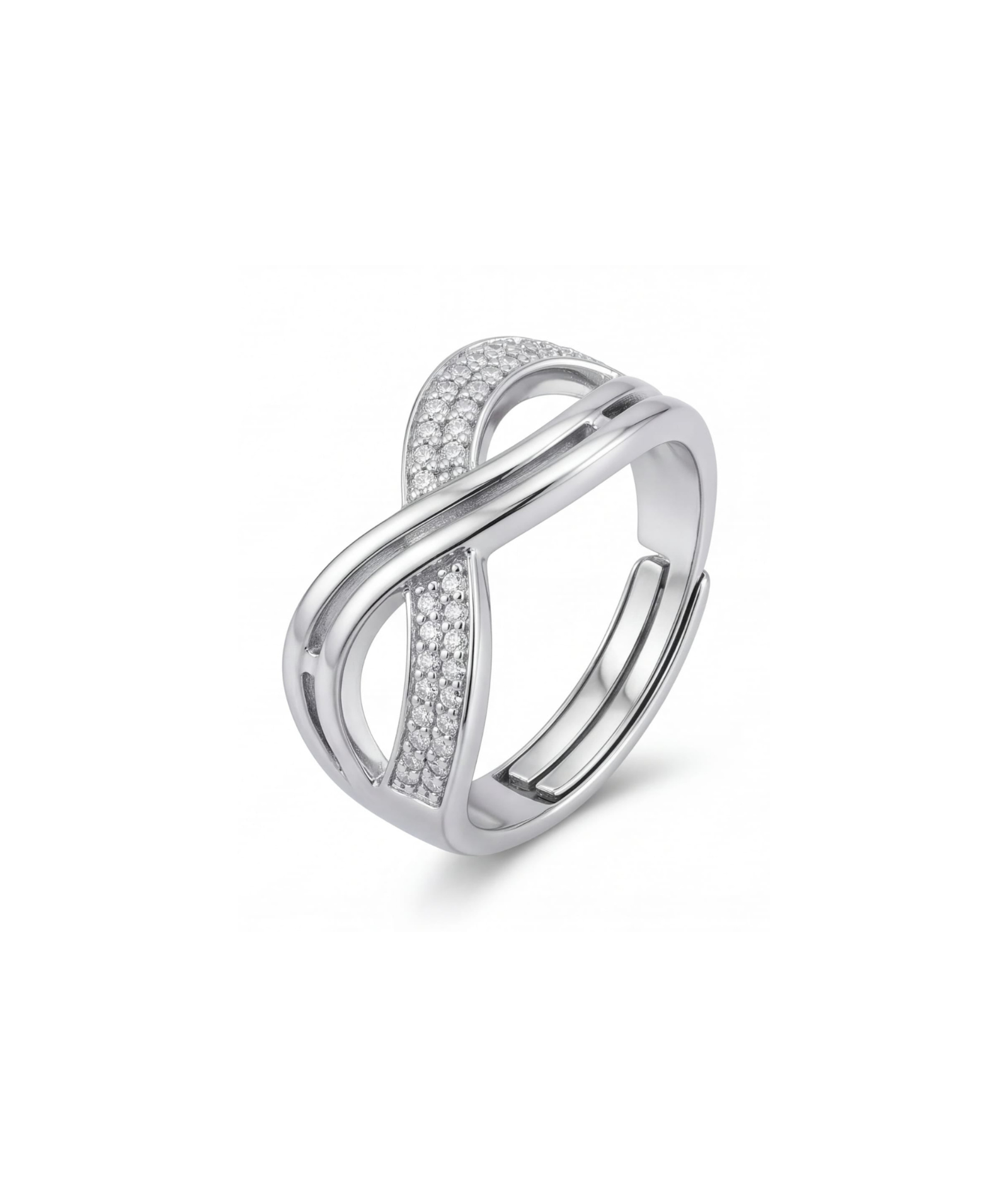Pavé Infinity Knot Ring
