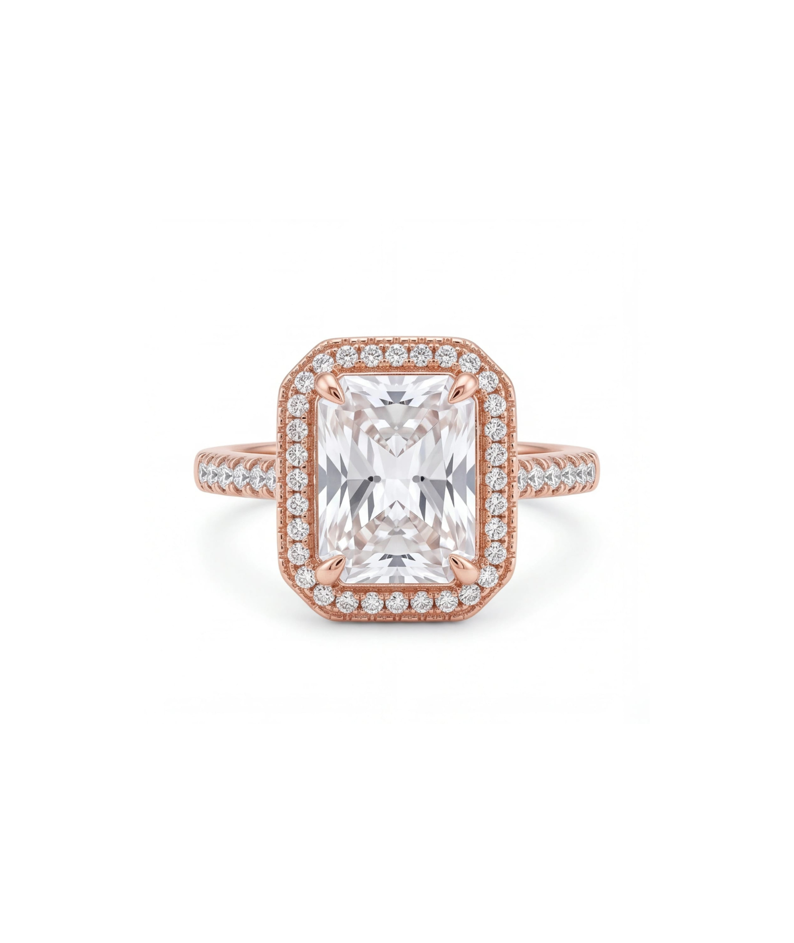 Octagonal Halo Cluster Dress Ring