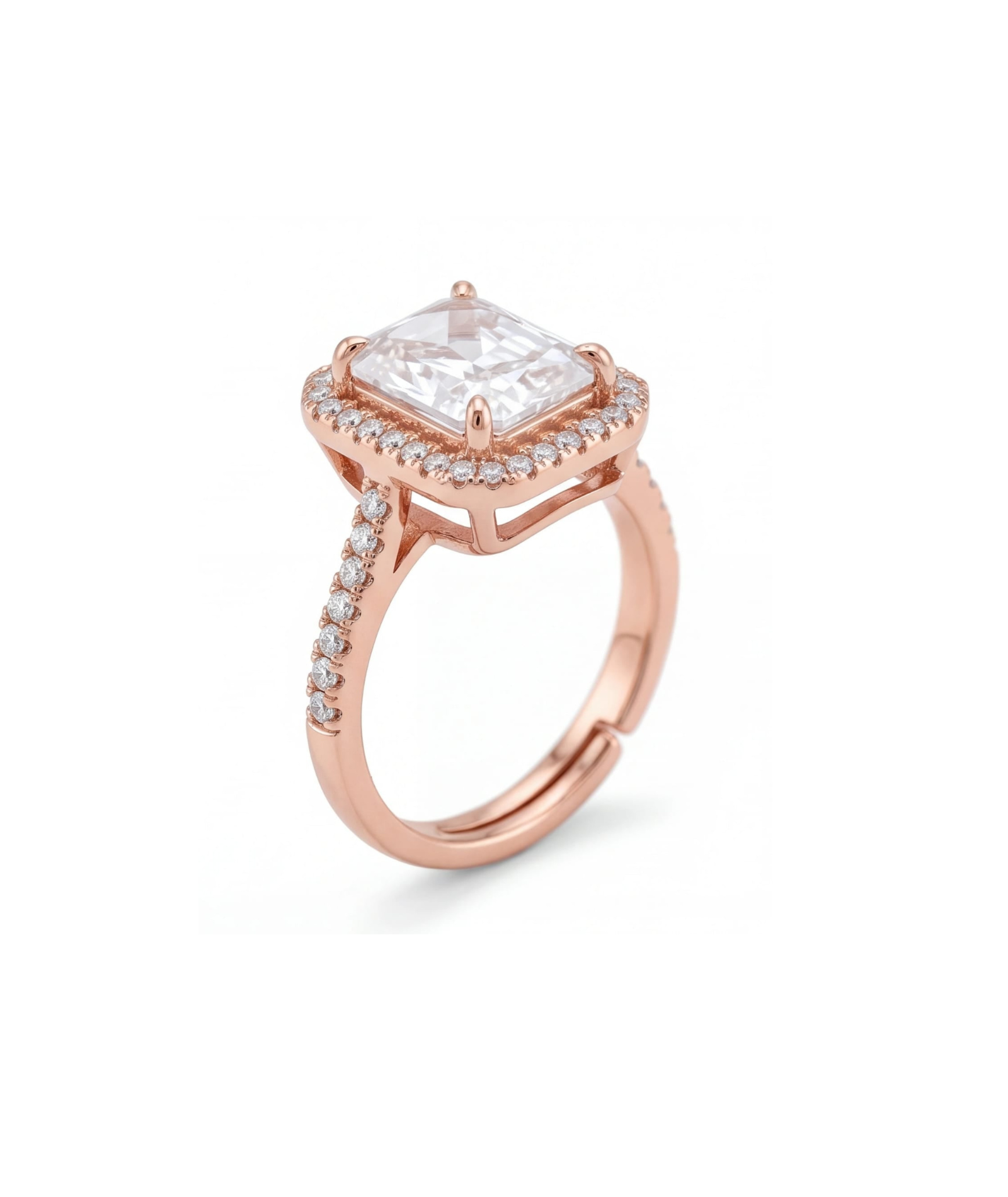 Octagonal Halo Cluster Dress Ring