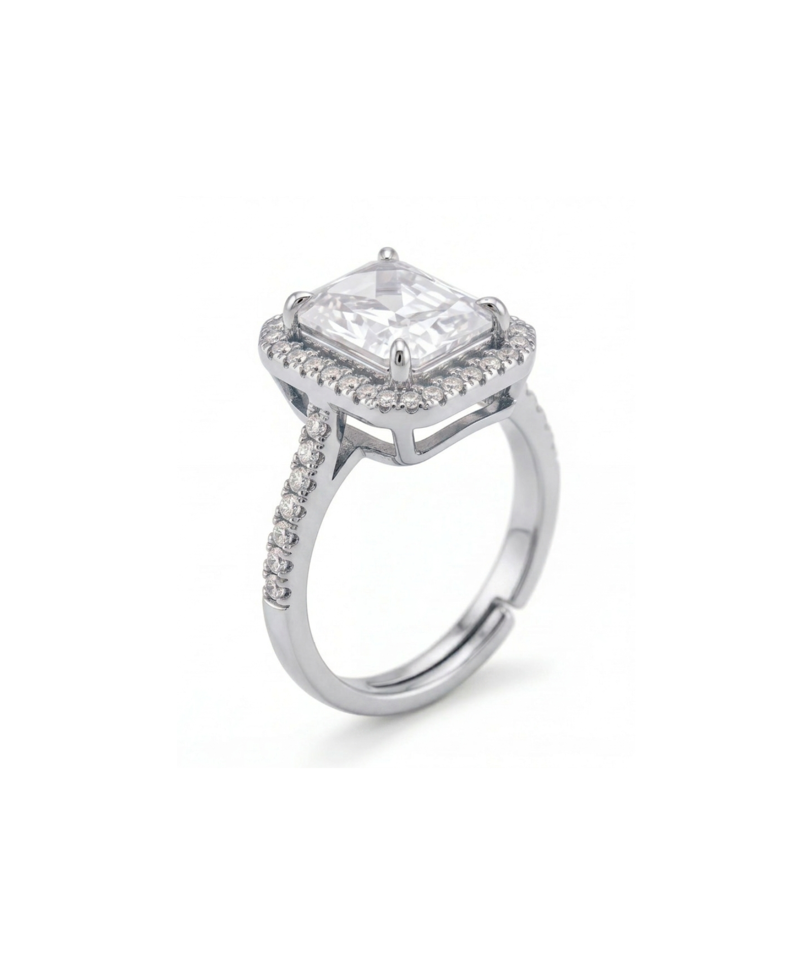 Octagonal Halo Cluster Dress Ring