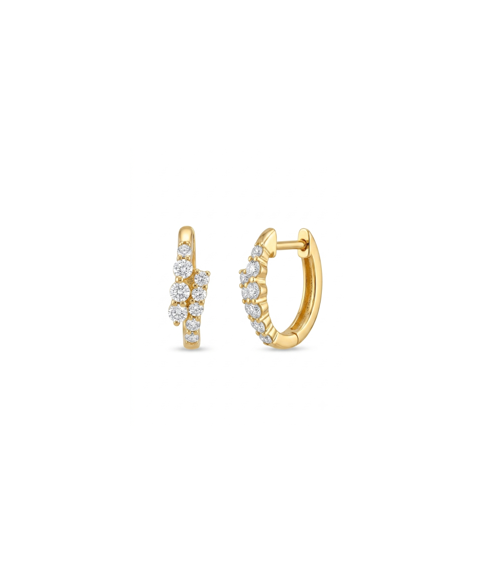 Celeste Cluster Hoop Earrings in 925 Sterling Silver