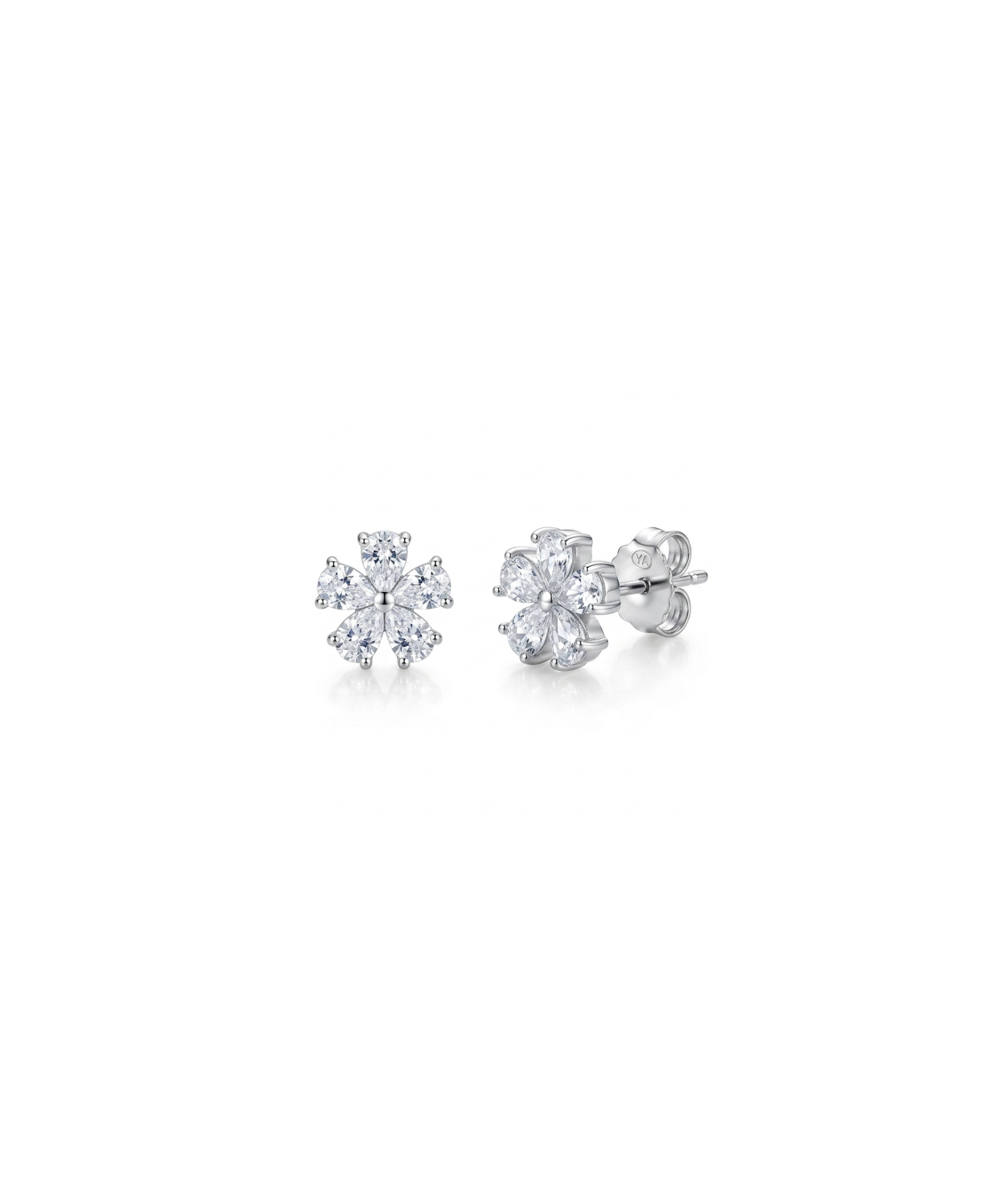 Bloom Petal Stud Earrings in 925 Sterling Silver
