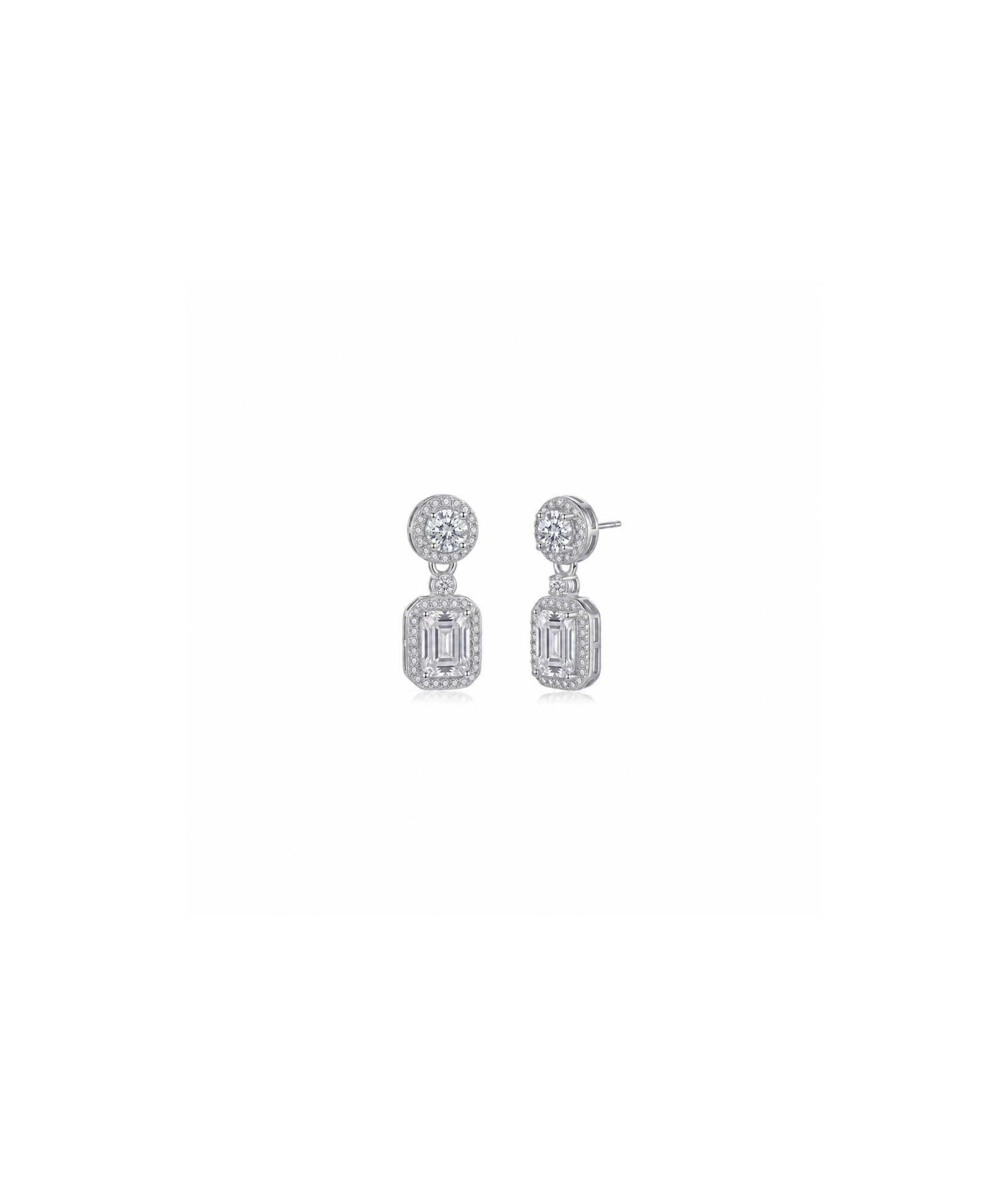 Elgin Crescent Halo Drop Earrings