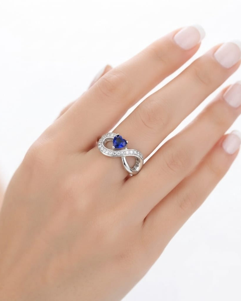 Blue pear twist ring