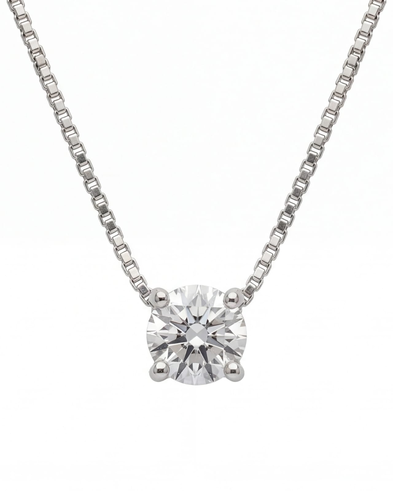 Diamond necklace on a white background #color_silver