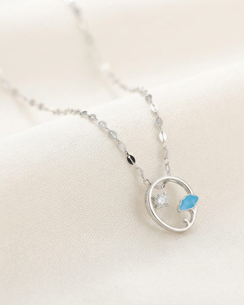Silver planet necklace