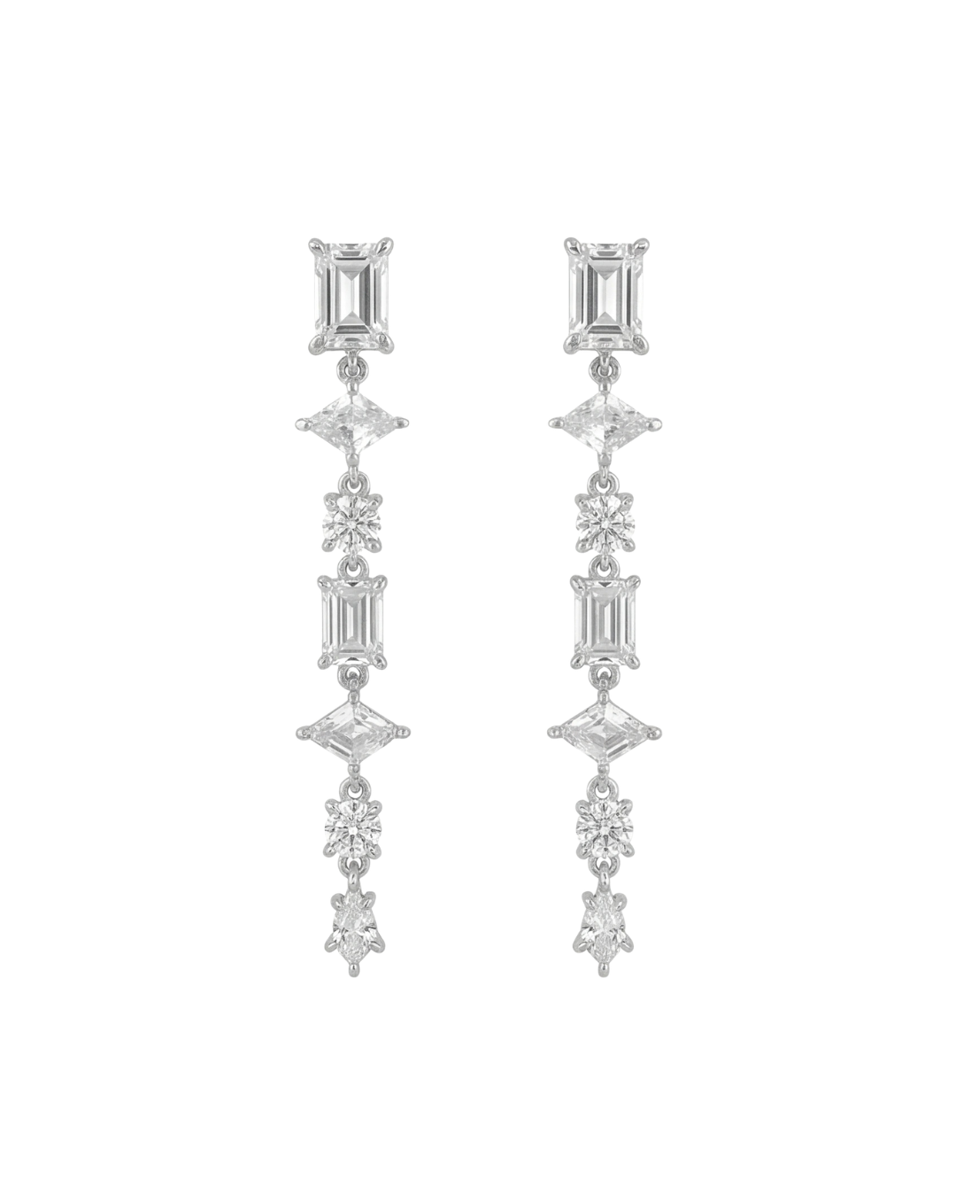 Classic round CZ halo stud earrings #color silver