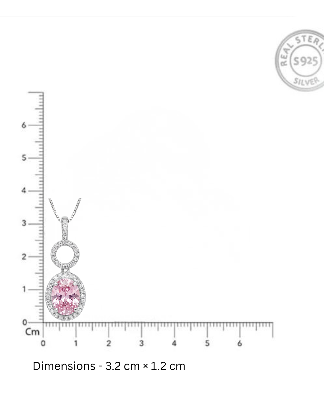 Kensington Rose Ice Oval Pendant Necklace