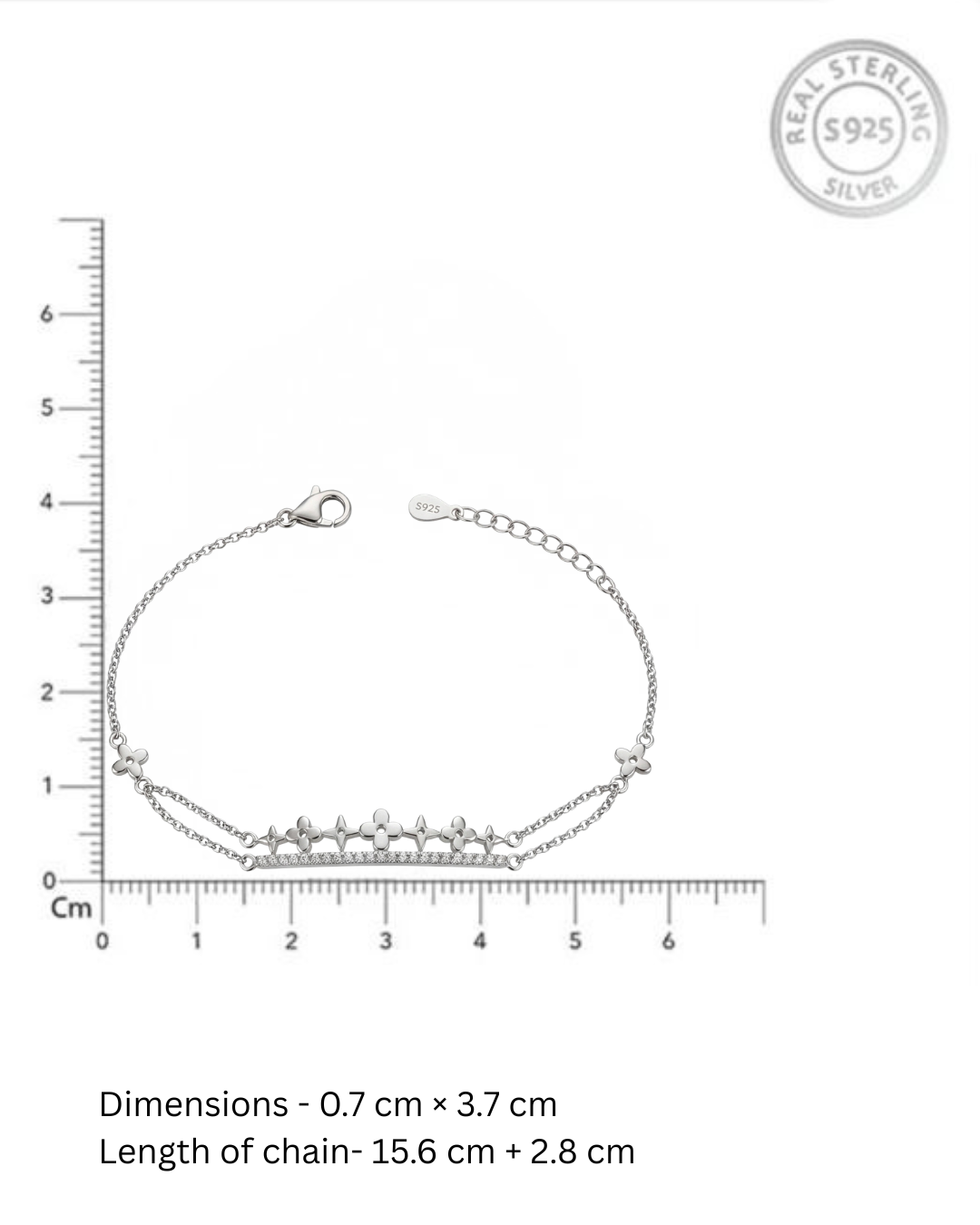 Jardin Duo Bracelet – Double Chain Floral Charm CZ Bracelet