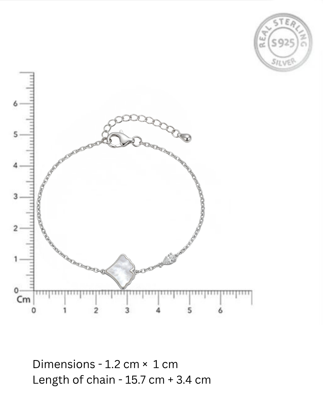 Soft Charm Bracelet – Mother of Pearl & Pear Cut CZ Minimal Bracelet