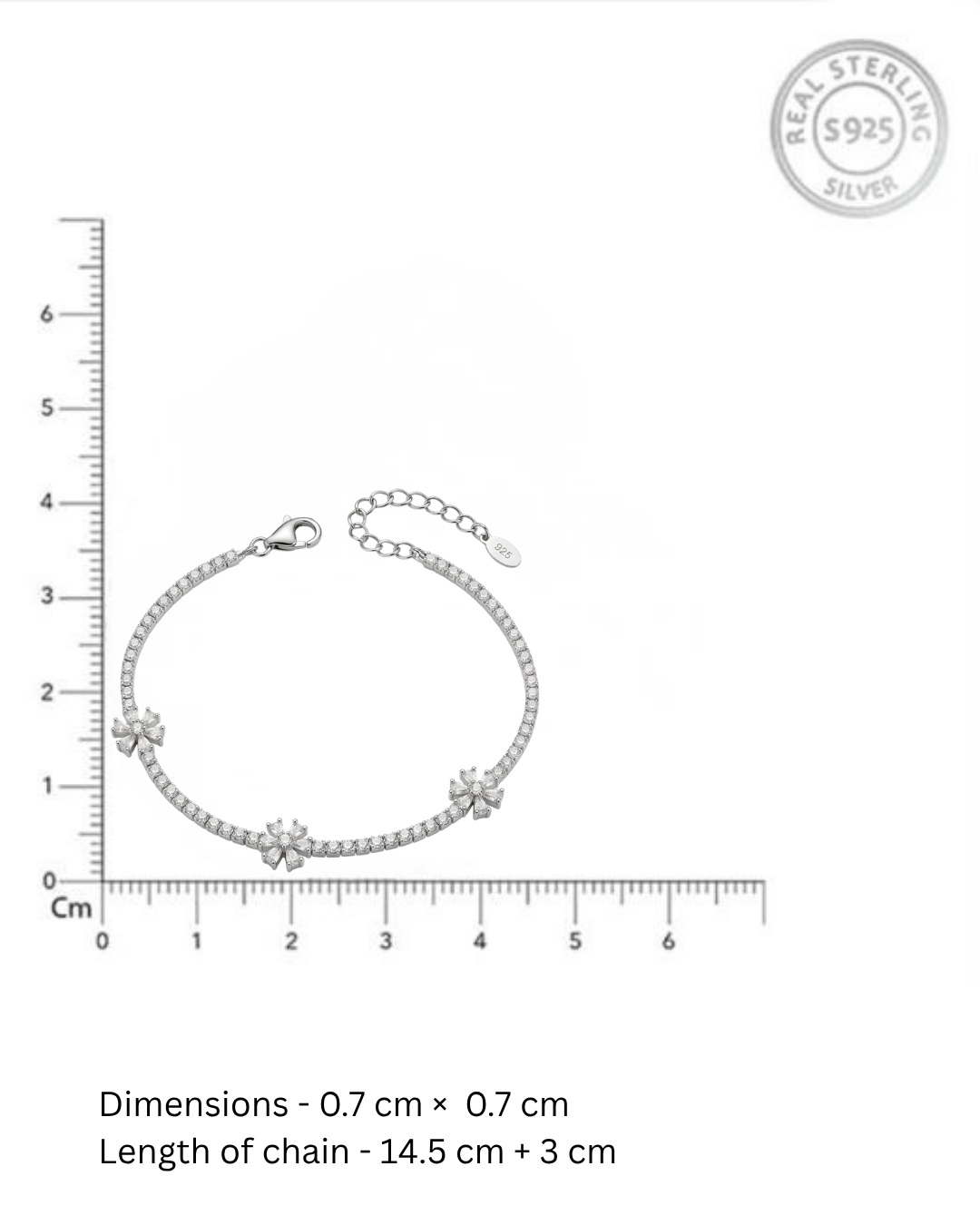 Flower Chain Bracelet for Women – Linked  Silver Bracelet