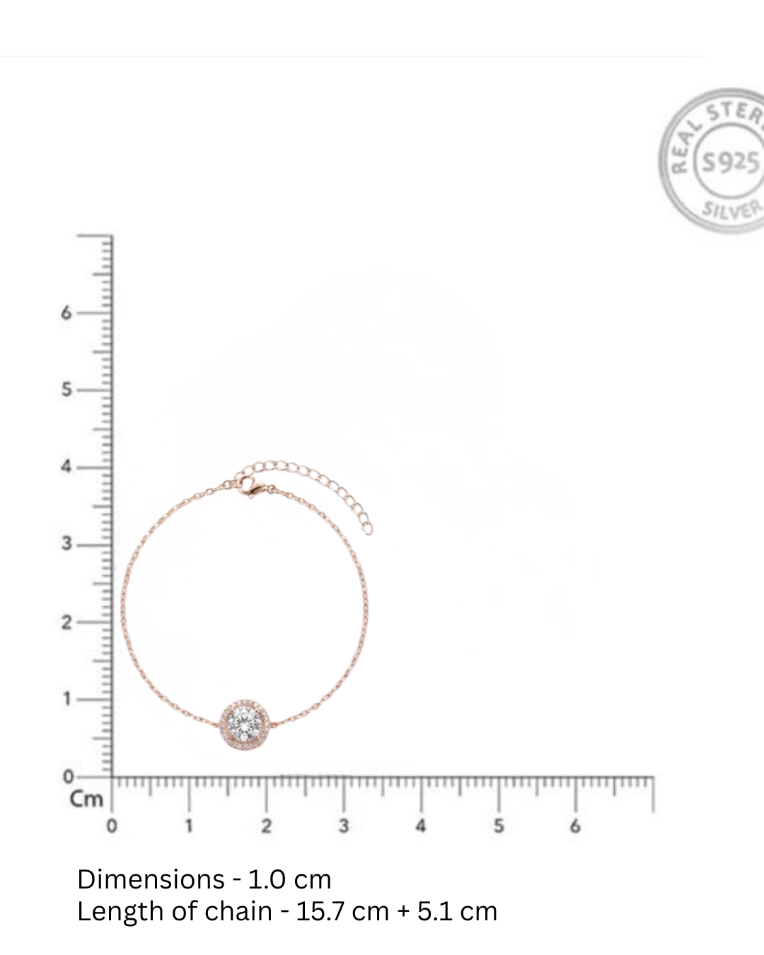 Halo Solitaire Bracelet in 925 Silver