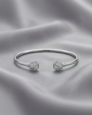 Hexagon CZ Bracelet for Women#color_silver