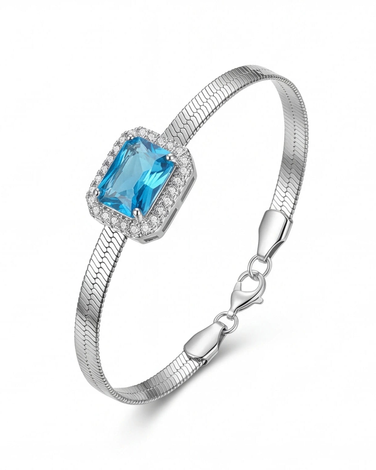 Azure CZ Bracelet for Women #color_silver