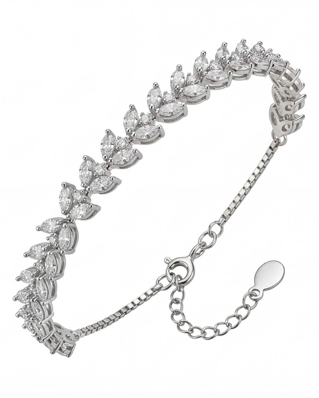 Marquise CZ Bracelet for Women#color_silver