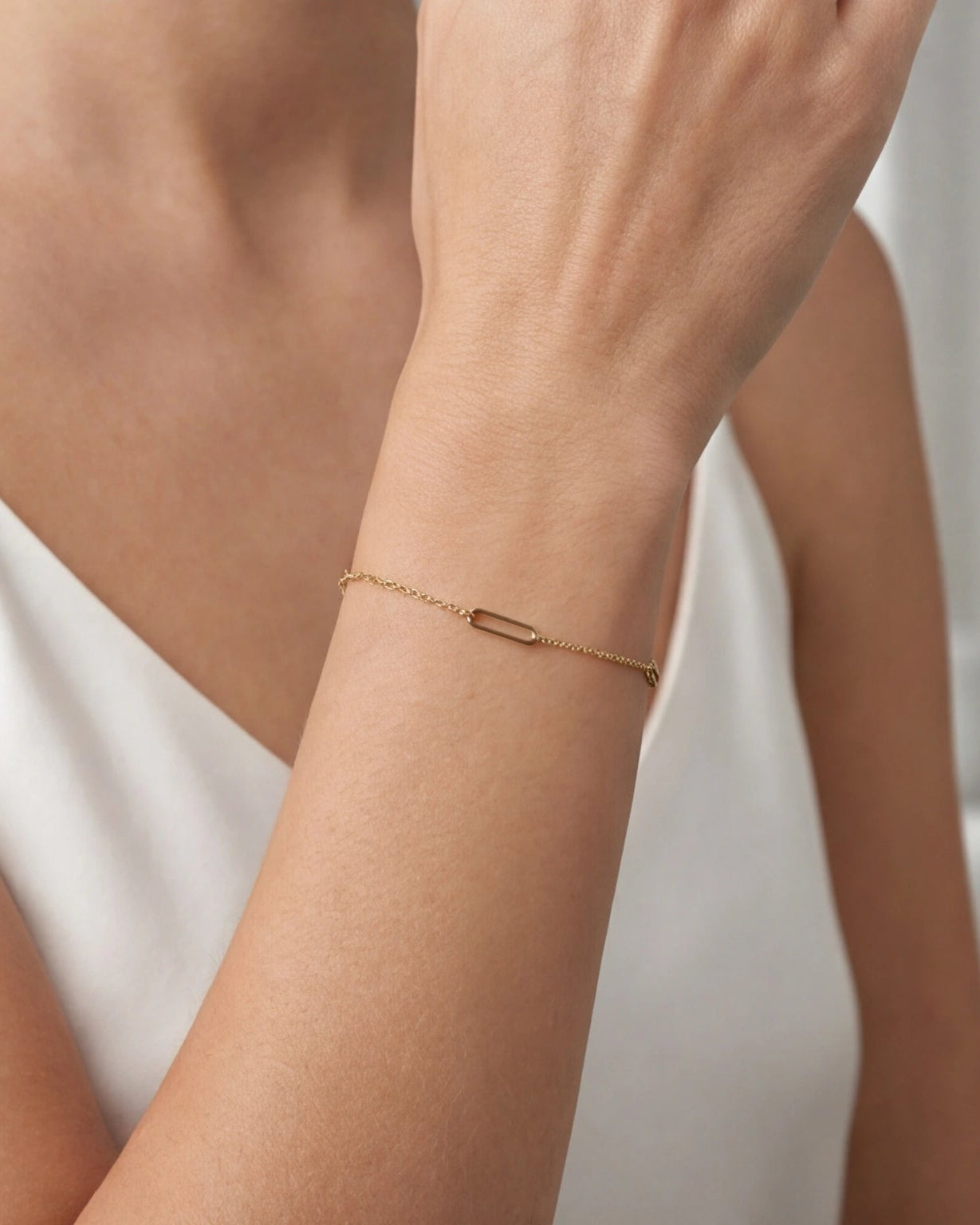 Oval Chain Link Bracelet for Women #color_gold