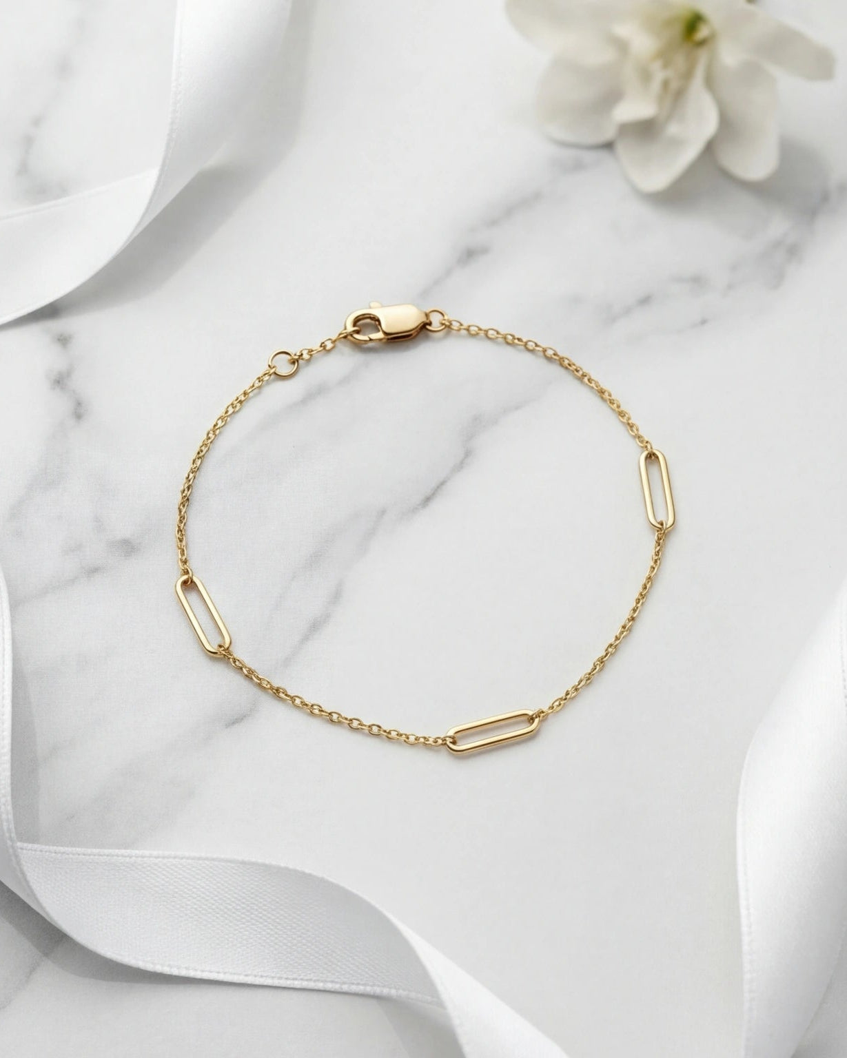 Oval Chain Link Bracelet for Women #color_gold
