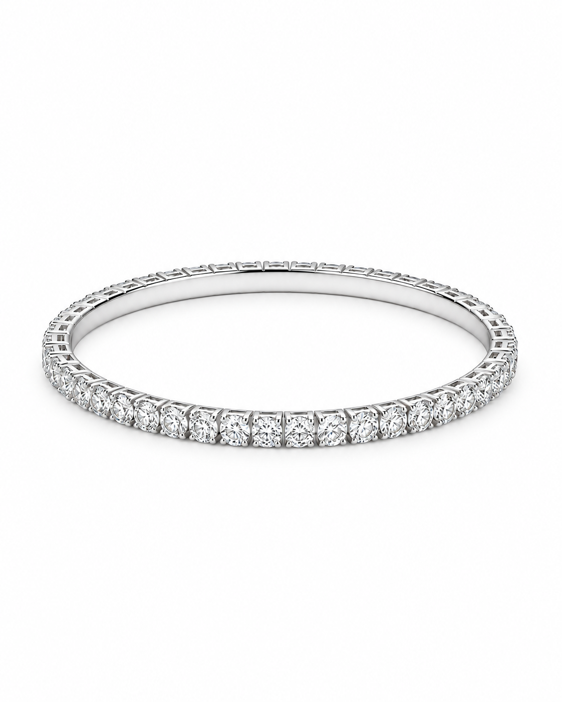 Classic tennis bracelet with round-cut white accents