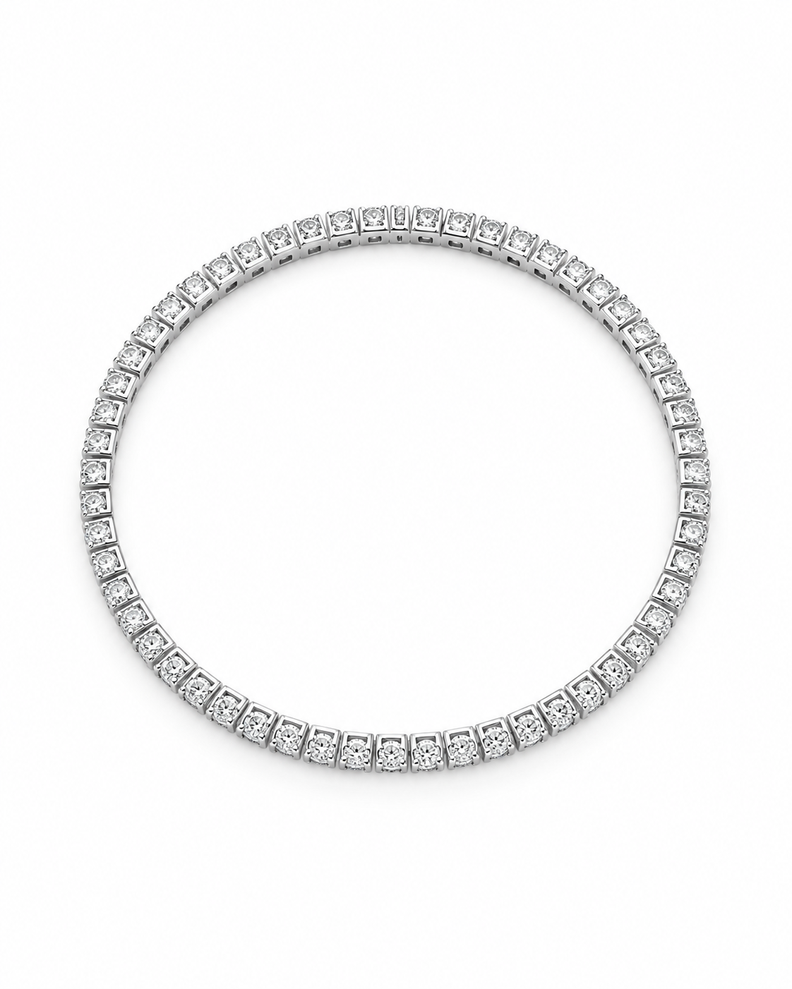 Classic tennis bracelet with round-cut white accents