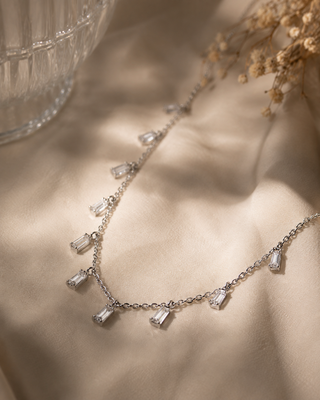 Stella Charm Necklace | 925 Silver Drop Chain Necklace