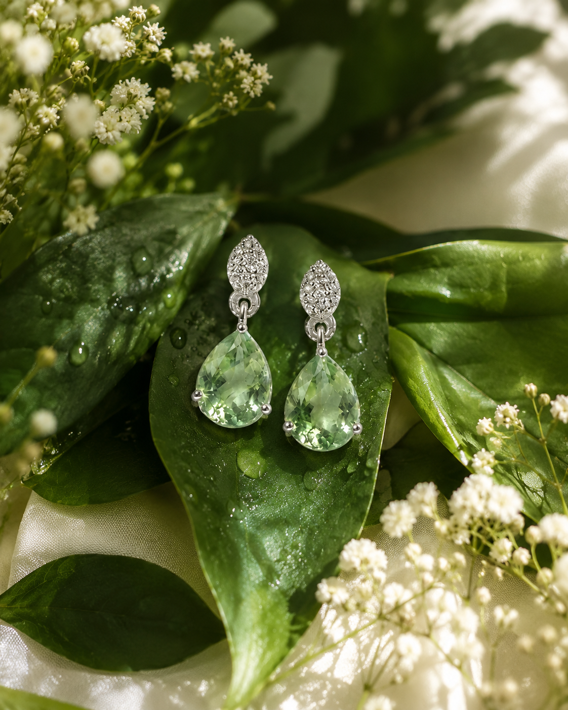 Pearl drop earrings#color_silver