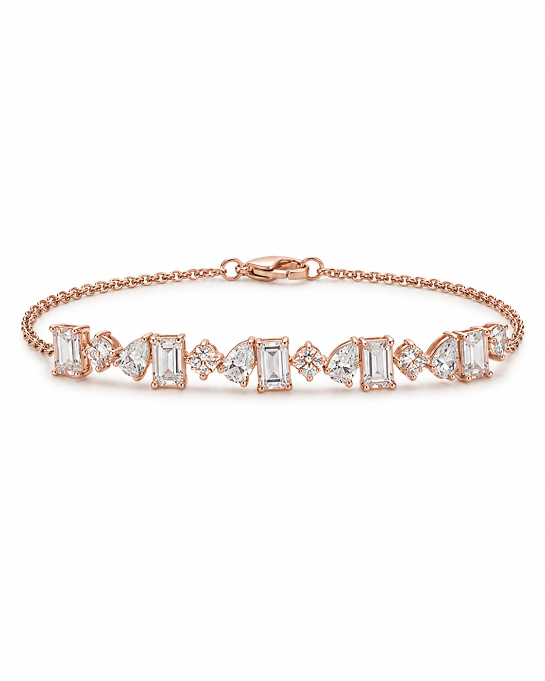 Baguette Chain Bracelet for Women #color_rose gold