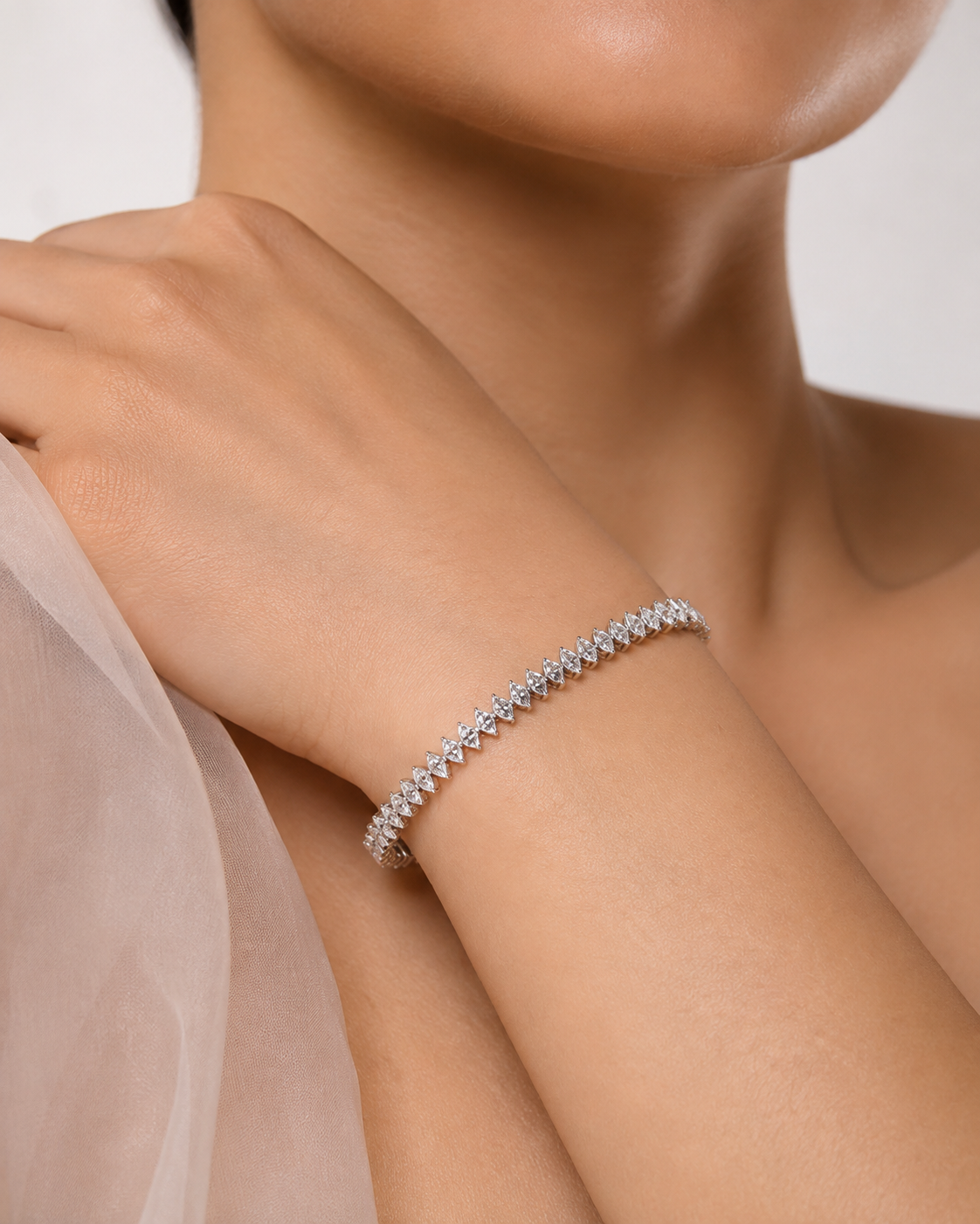 925 Sterling Silver Tennis Bracelet#color_silver