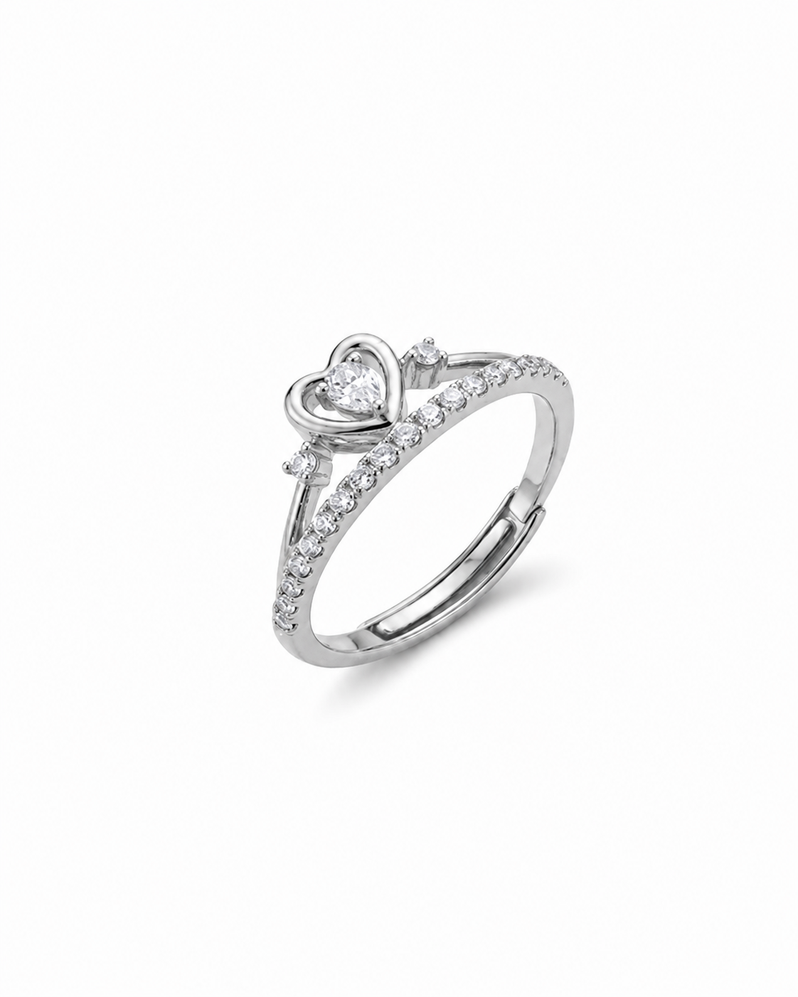Heart Ring for Women #color_silver