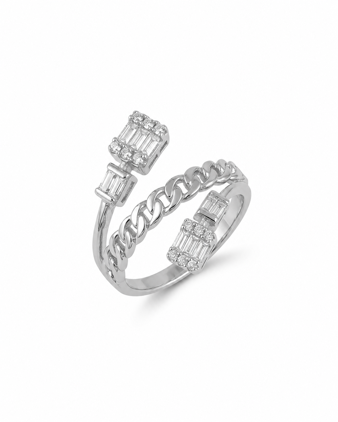 Double stack ring for women#color_silver