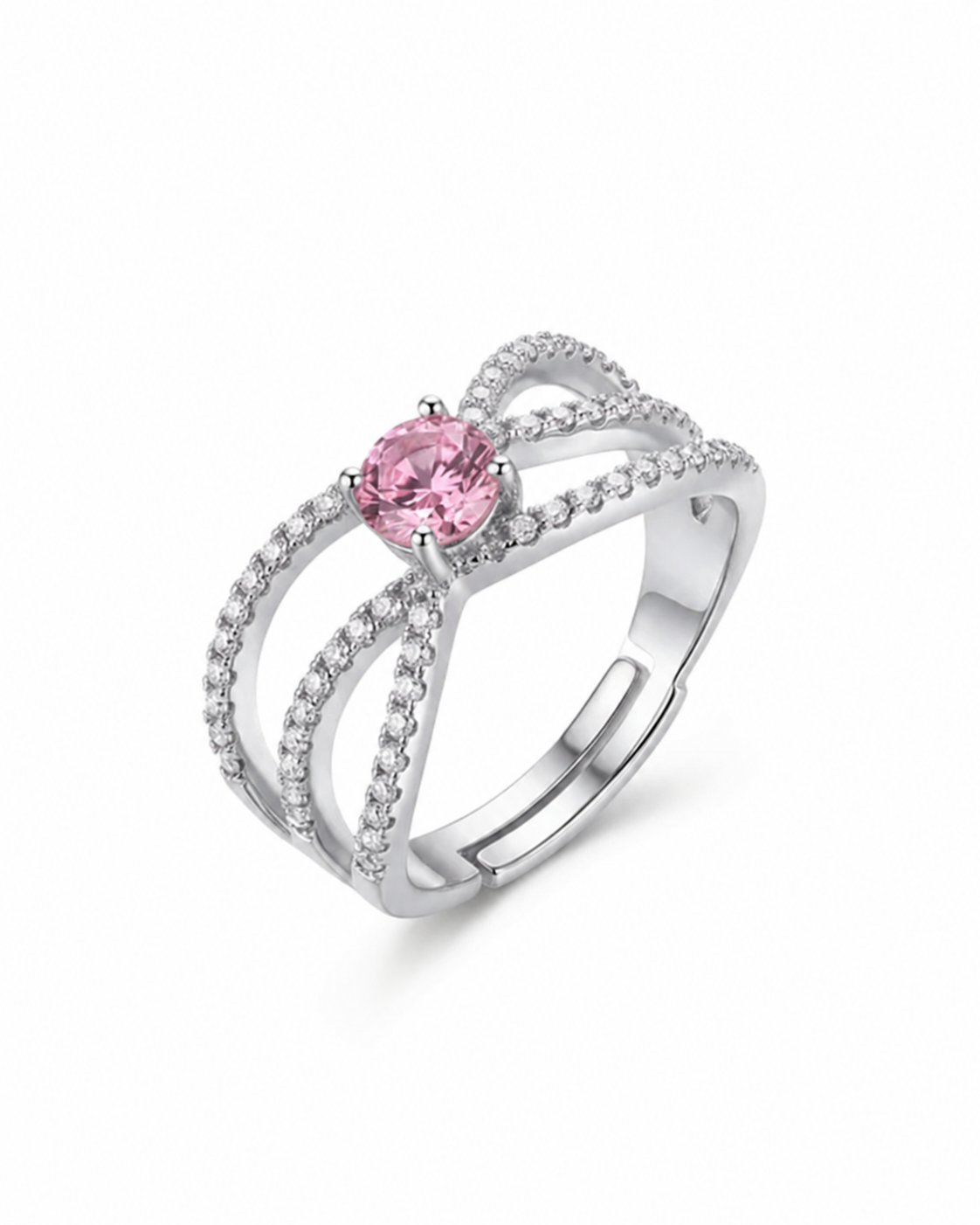 Elegant women’s criss cross ring #color_silver