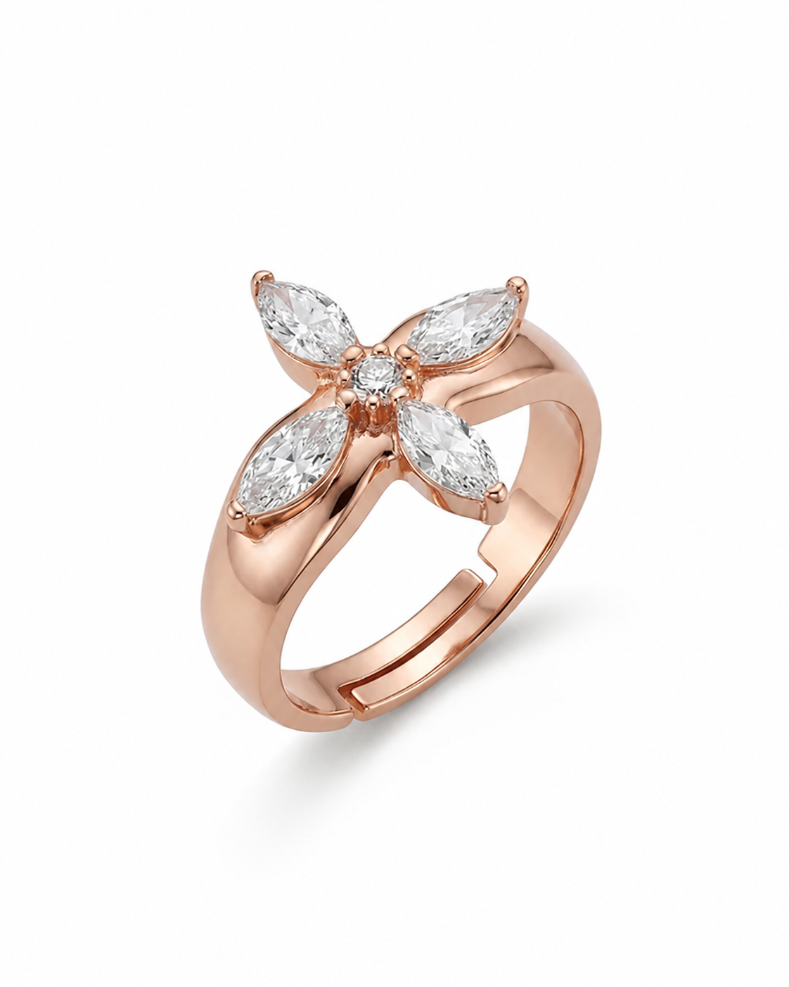  Bloom flower ring#color_rose gold
