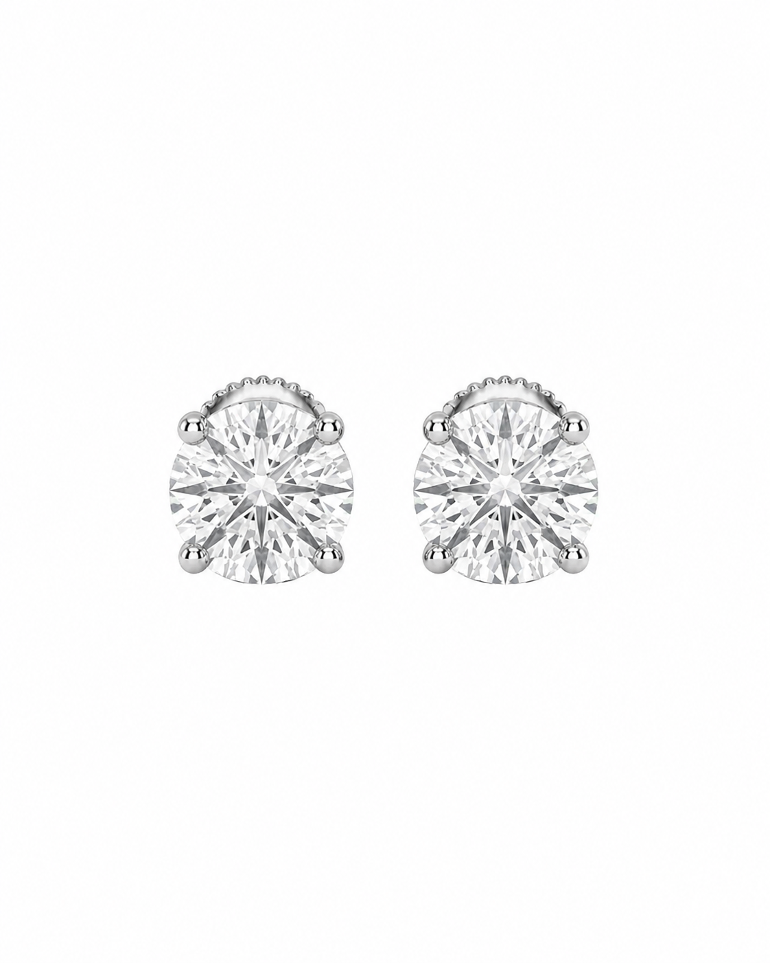 Solitaire earrings for women#color_silver