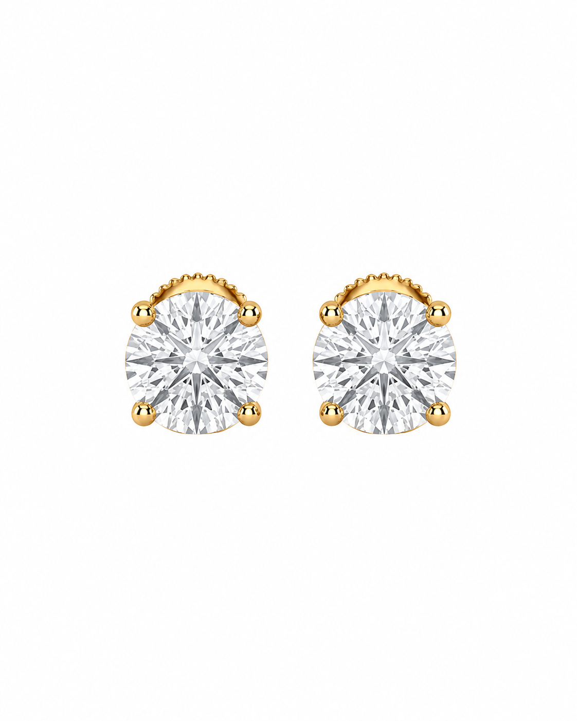 Solitaire earrings for women#color_gold 