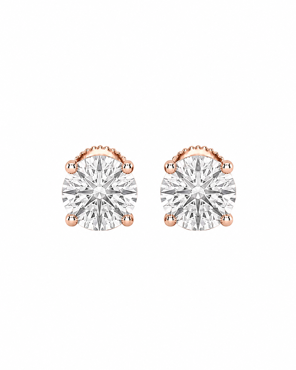 Solitaire earrings for women#color_rose gold 