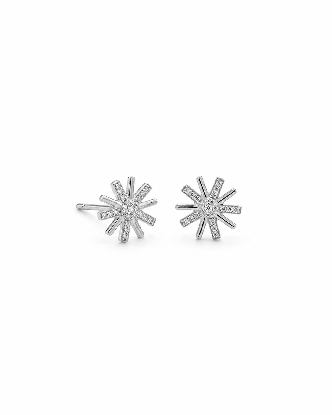 Solara Sunburst Stud Earrings #color_silver