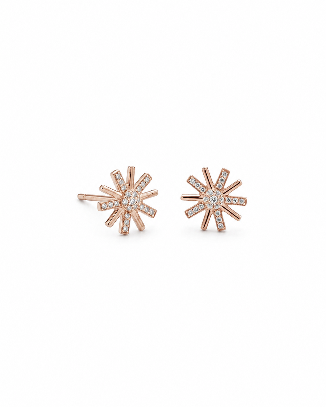 Solara Sunburst Stud Earrings #color_rose gold 