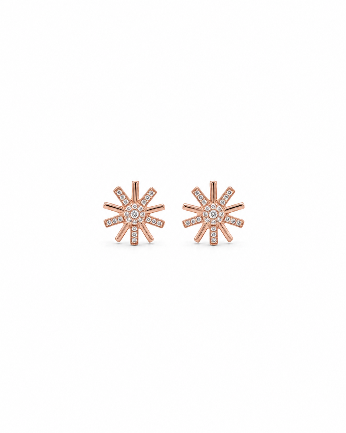 Solara Sunburst Stud Earrings #color_rose gold 