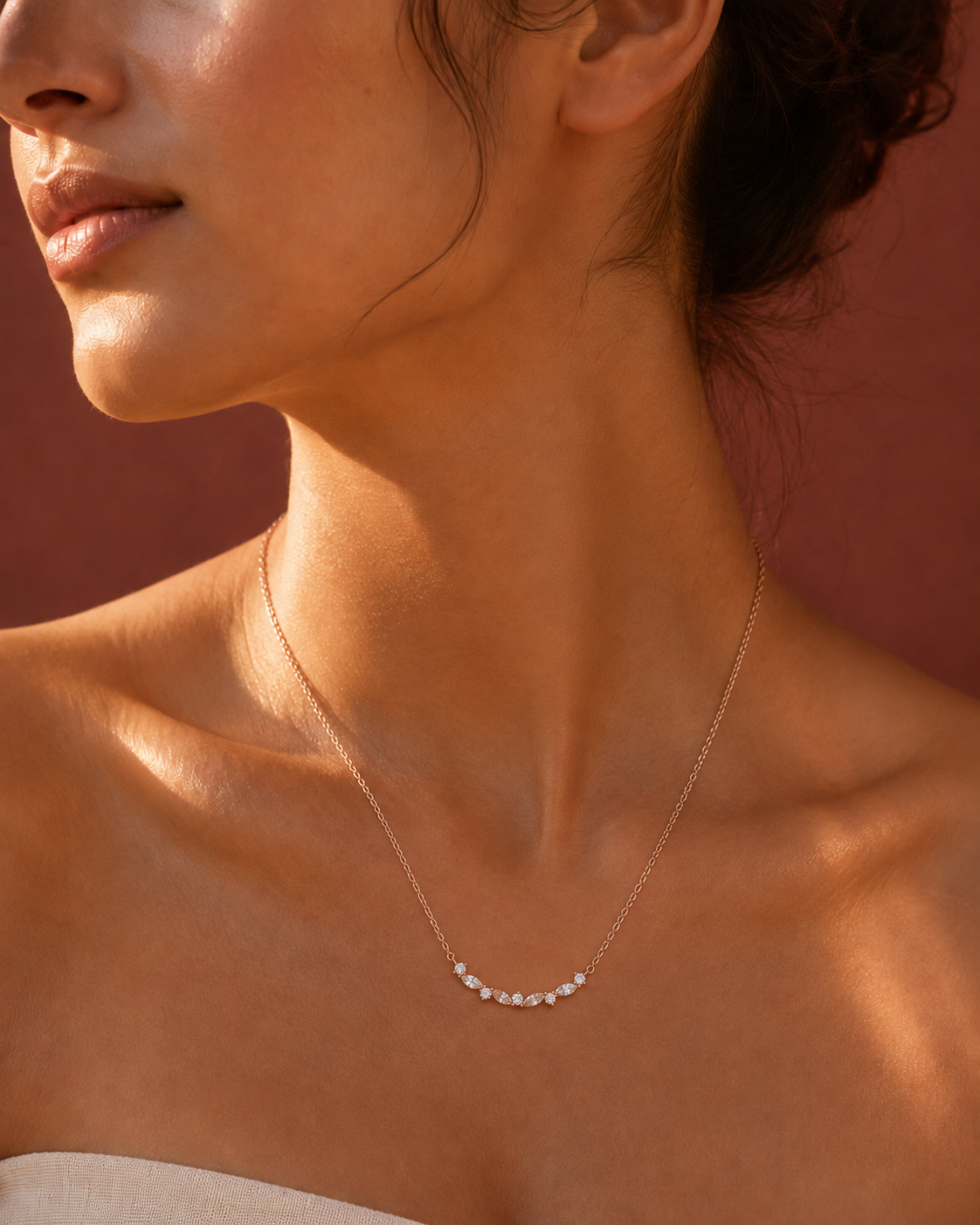 Leaf Chain Necklace for Women #color_rose gold