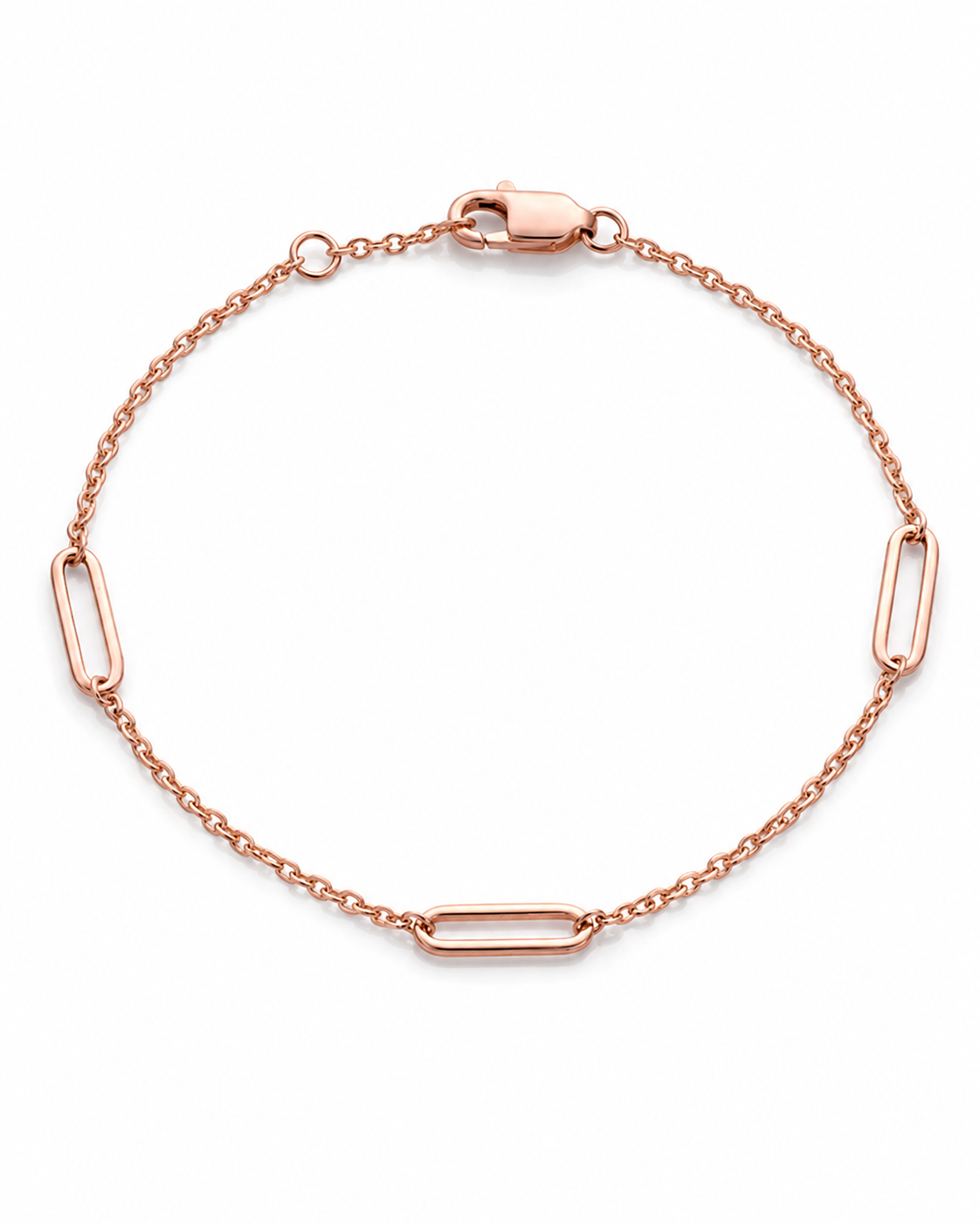 Oval Chain Link Bracelet for Women #color_rose gold