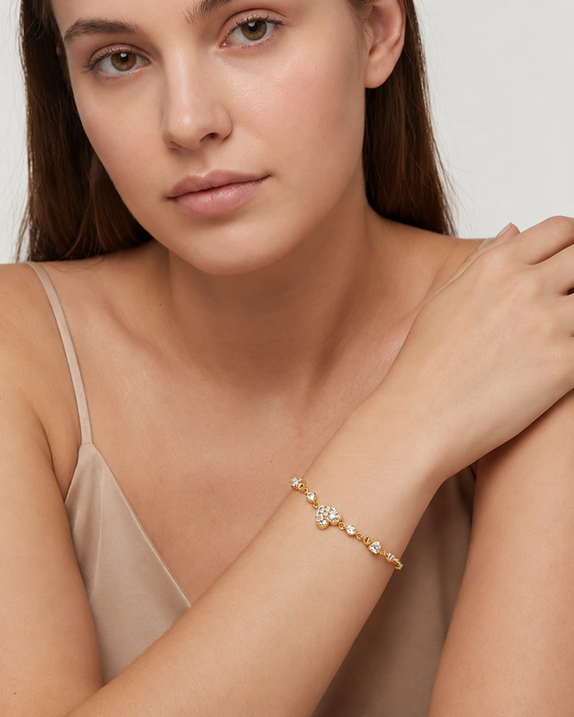 Heart Bracelet for Women #color_gold