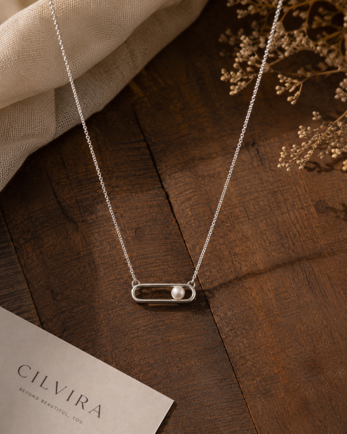 925 Sterling Silver Pearl Pendant Necklace for Women