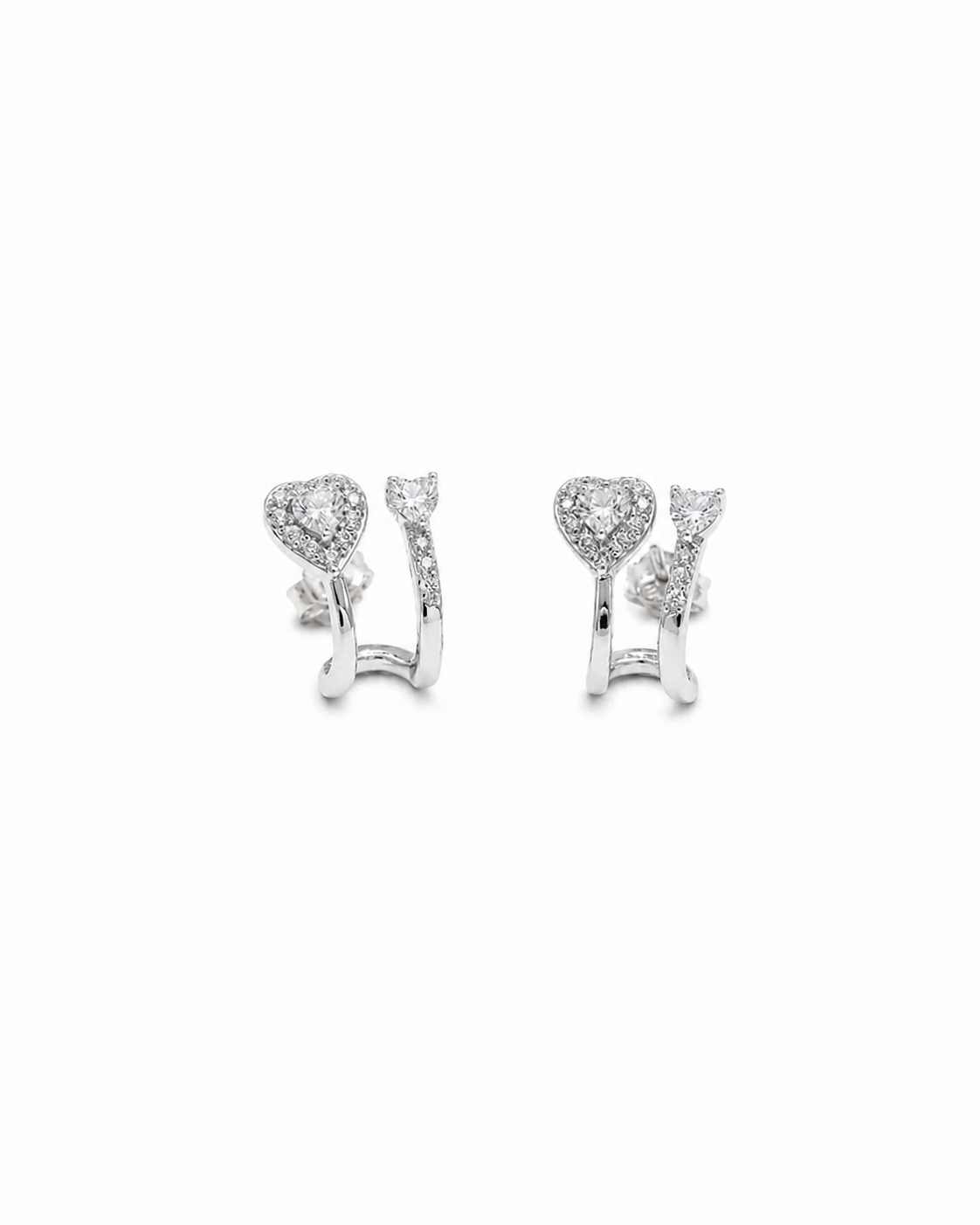 925 Sterling Silver Heart Hoop Earrings for Women