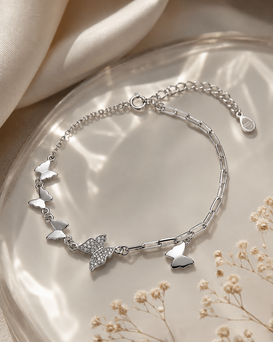 925 silver butterfly bracelet