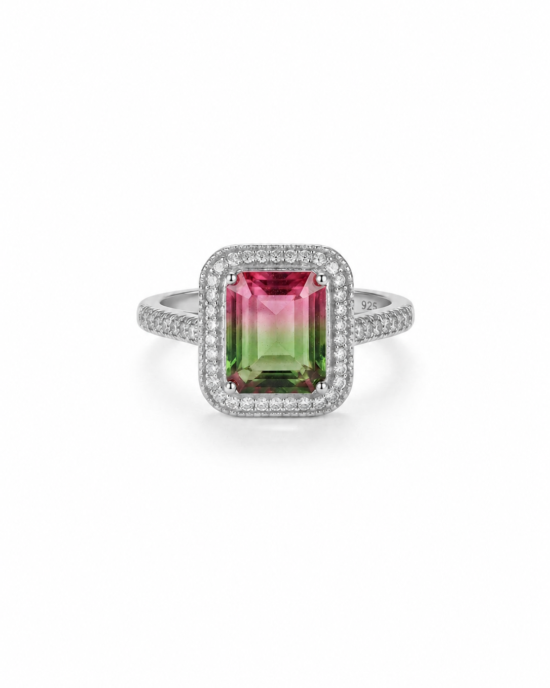 Watermelon Cube 925 Silver Ring #color_silver